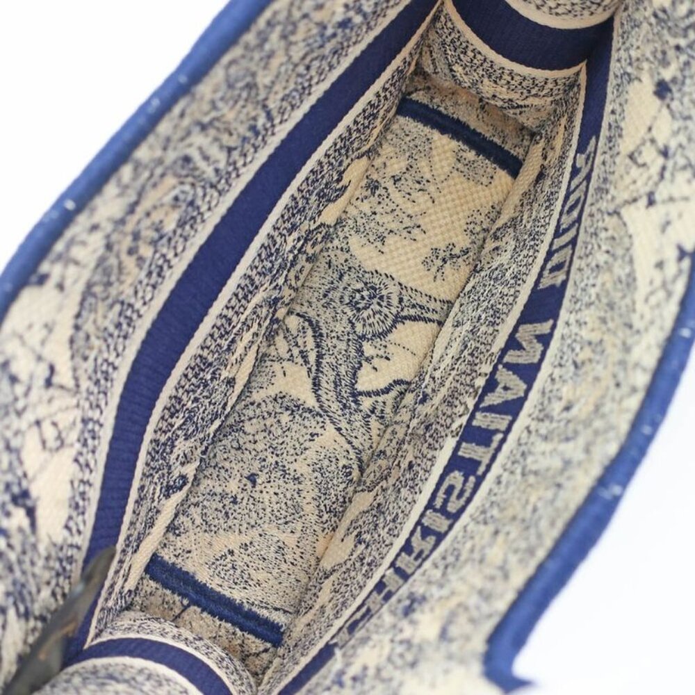Dior Book Tote Mini Toile de Jouy Navy White Canvas Handbag - Picture 6 of 10